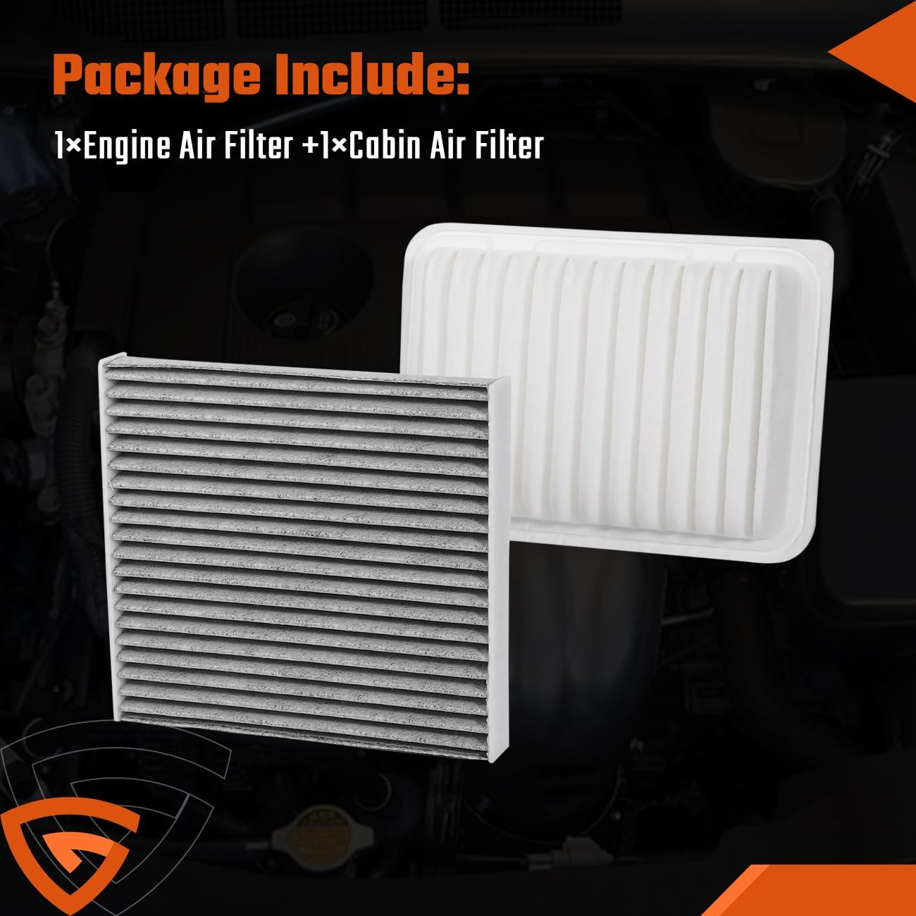 Engine and Cabin Air Filter Combo Set Compatible with Toyota Scion Pontiac Vehicle Corolla 2009-2019 Matrix 2009-2014 Yaris 2006-2018, Xd 2008-2014, Vibe 2009-2010 Replace# 87139-07010 17801-21050 image number 6
