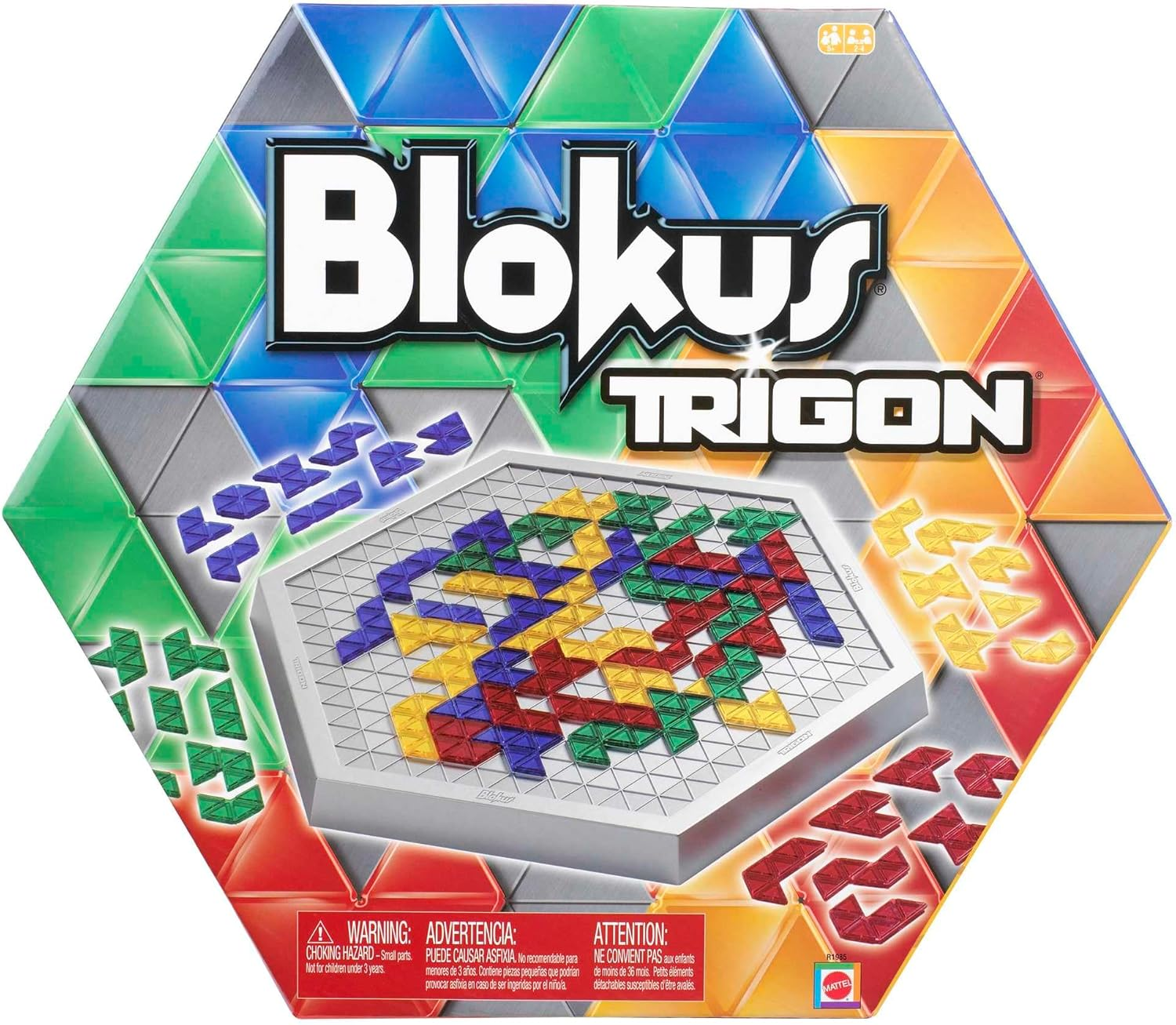 Mattel Games Blokus Trigon Board Game, Family Game for Kids and Adults, Use Strategy to Block Your Opponent, Easy to Learn image number 4