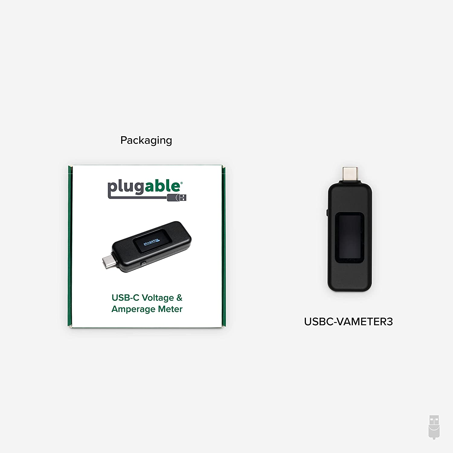 Plugable USB C Power Meter Tester for Monitoring USB-C Connections up to 240W - Digital Multimeter Tester for USB Type C Cables, Laptops, Phones, Chargers - Driverless image number 3