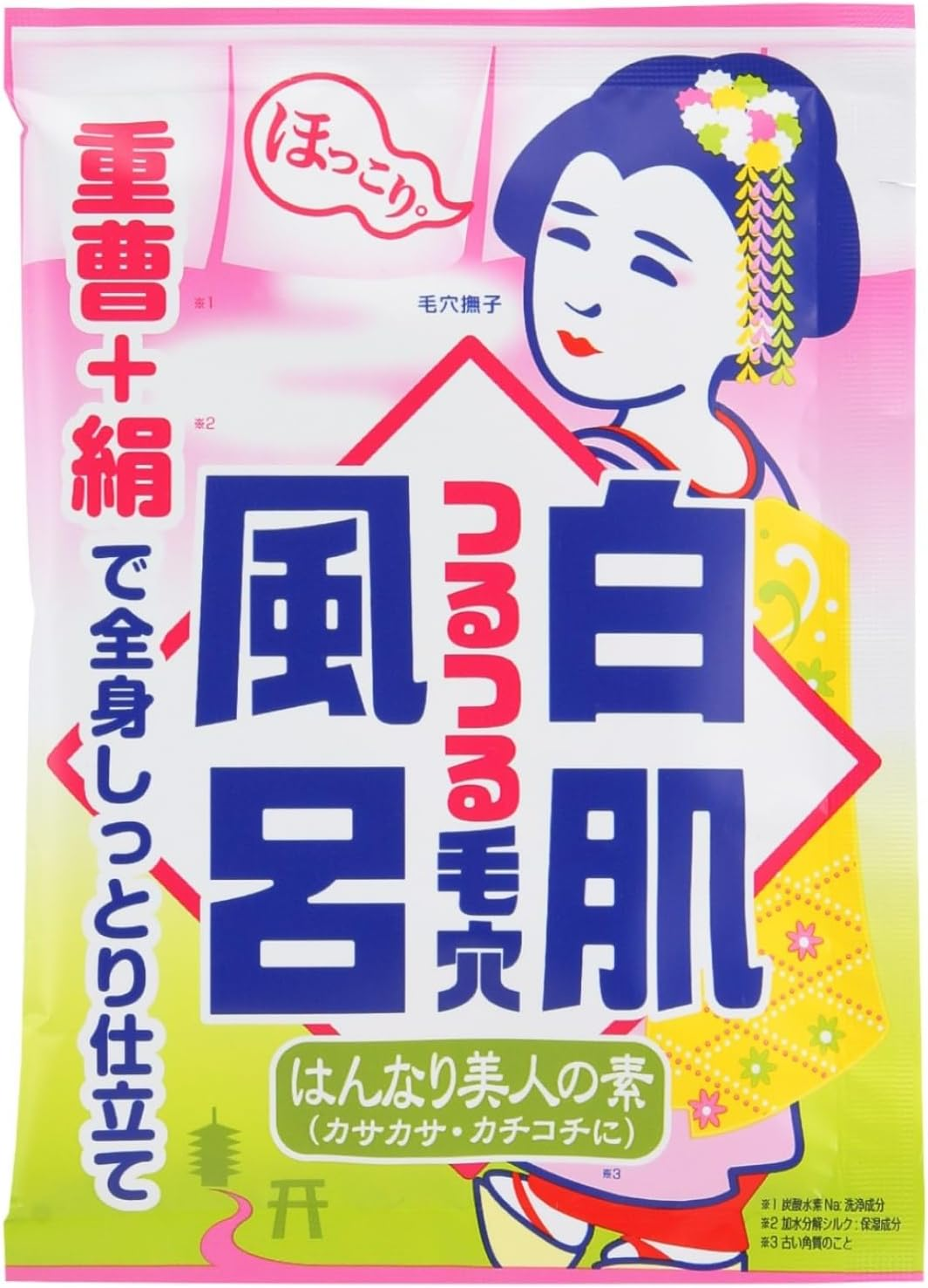 Kore Nadeshiko Baking Soda White Skin Bath Pores Exfoliating Peeling Beauty Hot Water, Baking Soda, Silk, Rice Bran, Bath Salt, 1.1 Oz (30 G) X 12 Packs image number 4