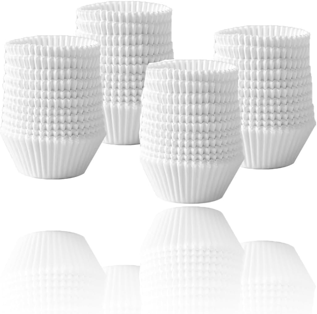 500 Pack Mini Cupcake Liners: White Greaseproof Baking Cups, Odorless Small Wrappers for Ly Released Delicate Muffins & Pastries - for Home & Professional Baking Needs image number 5