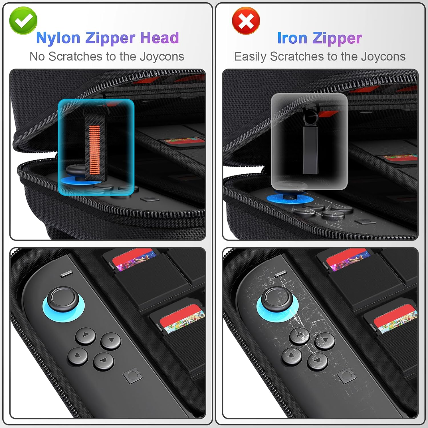 Daydayup Switch Carrying Case Compatible with Nintendo Switch/Switch OLED - 20 Game Cartridges Protective Hard Shell Travel Carrying Case Pouch for Switch Console & Accessories, Black (Nintendo Switch 2 Case) image number 5