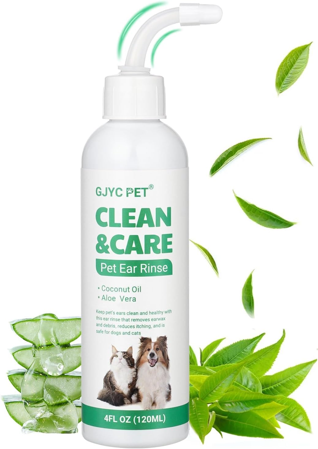 Ear Cleaner for Dogs and Cats,Dog Ear Infection Treatment for Itch Relief, Cleans the Ear Canal from Debris and Buildup Removes Wax, Odor with Aloe 4 Fl Oz image number 3