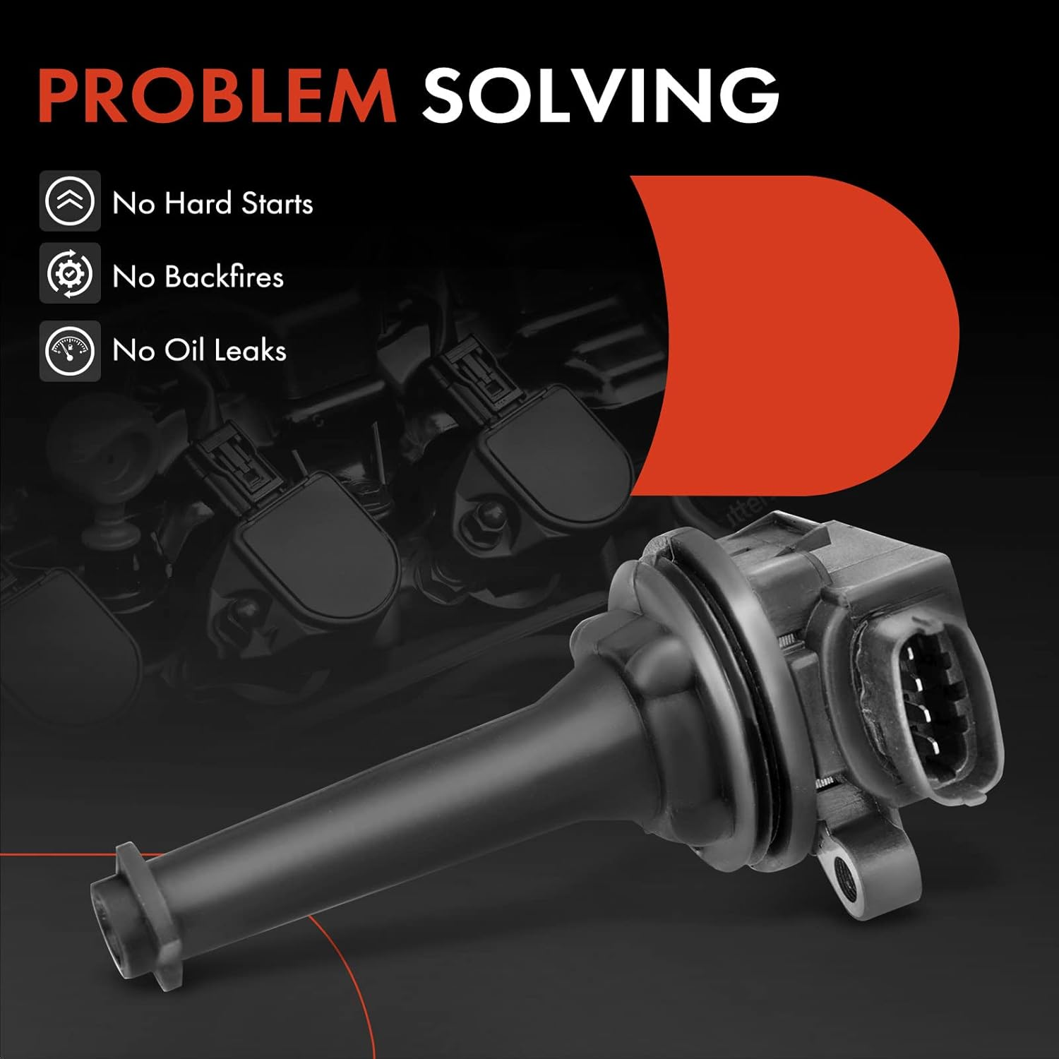 A-Premium Ignition Coil Pack for Volvo C70 S60 S70 S80 V70 XC70 XC90 I5 2.3L 2.4L 2.5L Turbo 5-PC Set image number 2