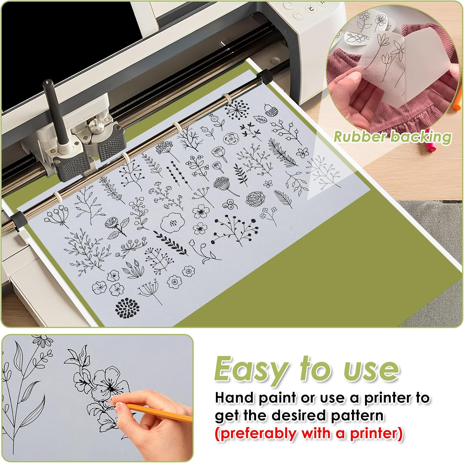 HSHGZSR Sticky Water Soluble Embroidery Stabilizer, Self Adhesive Wash Away Stabilizer, Paper Stabilizer, Wash Away Embroidery Stabilizer for Print or Draw Patterns Hand Machine Embroidery (10Pcs)