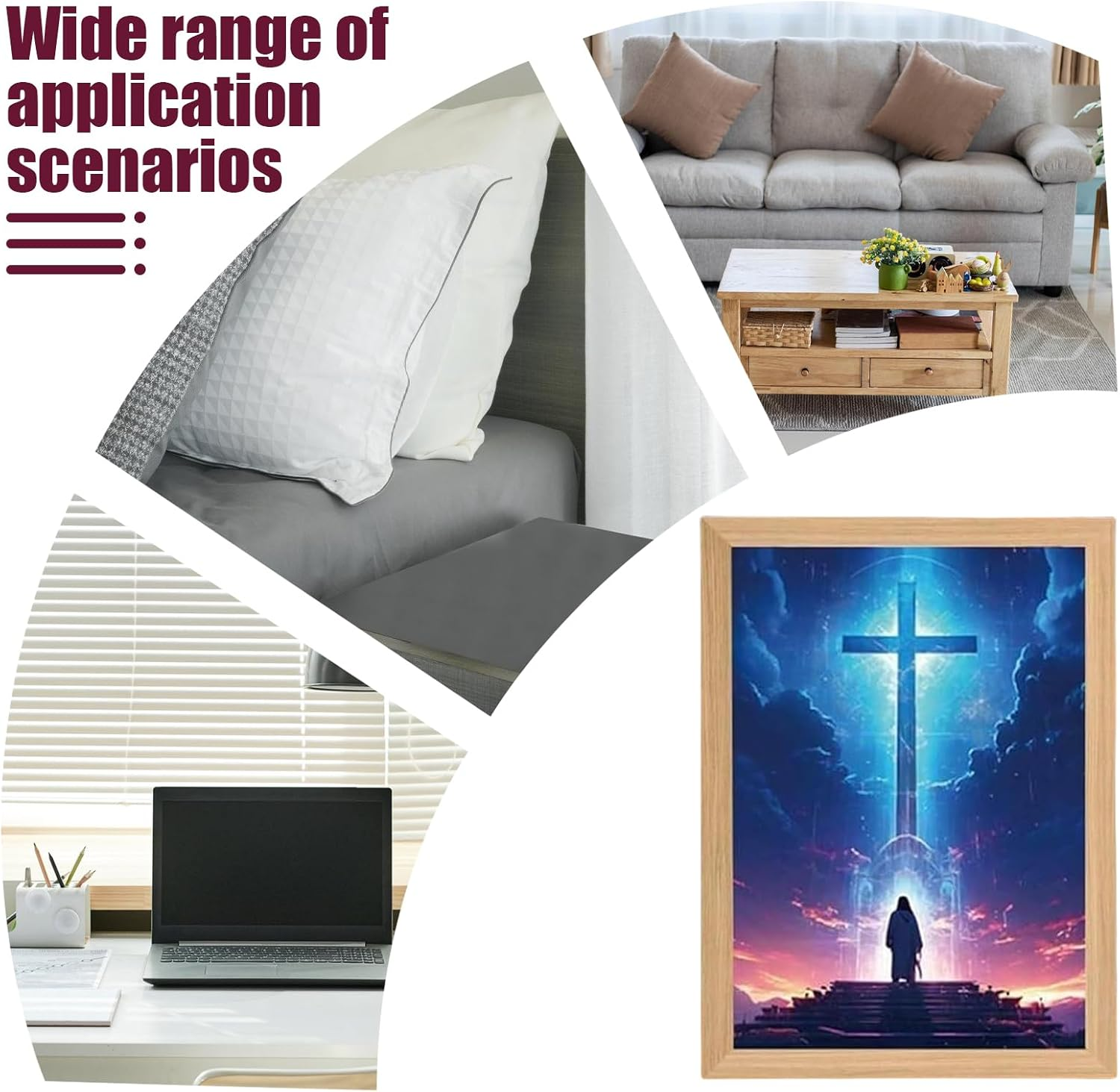 Jesus Night Light, 4D Jesus Light up Picture, Led Religious Painting Decoration for Home Decor Living Room Bedroom Church Easter Christmas Birthday image number 5