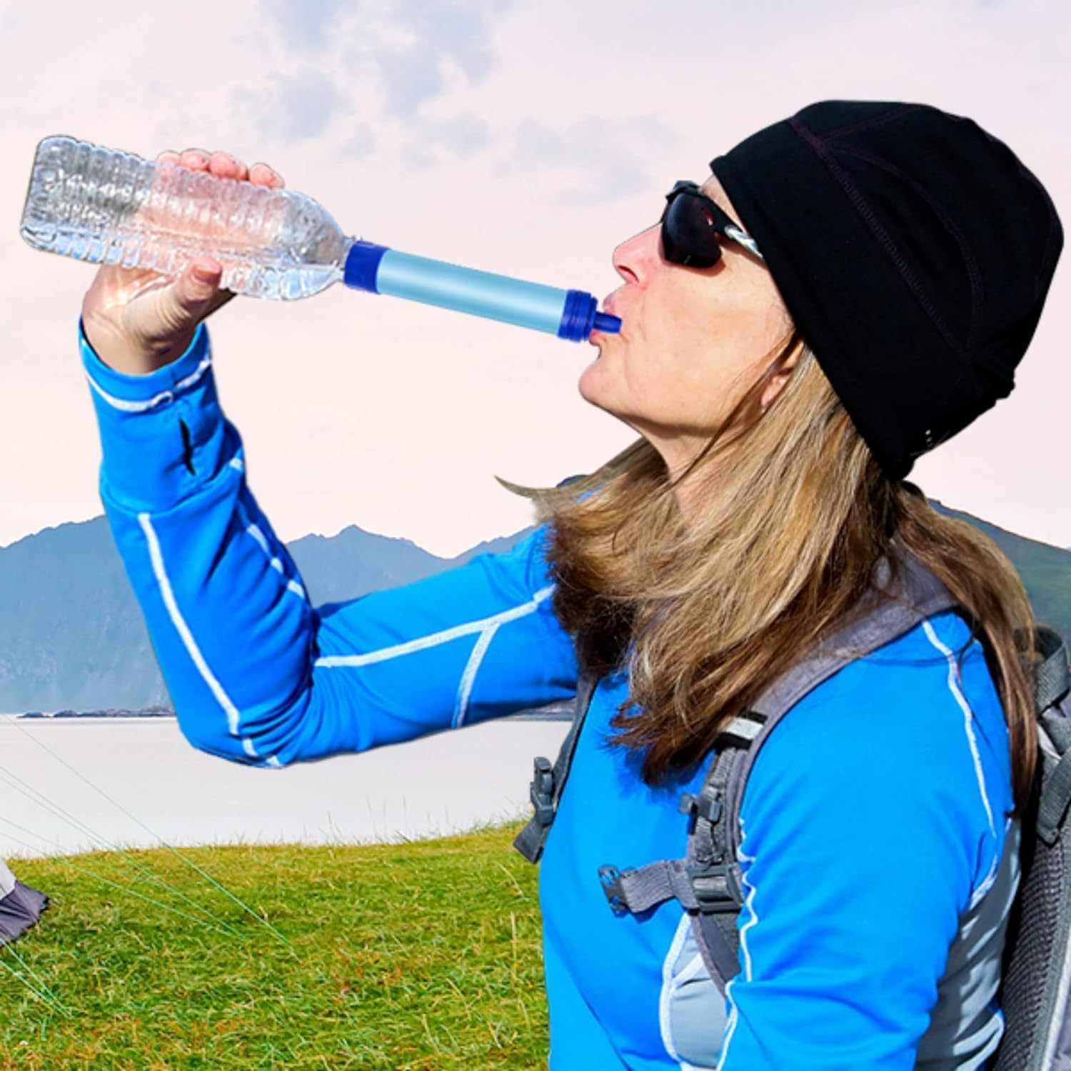 Personal Outdoor Water Filter Straw Outdoor Portable Filtration Emergency Survival Gear Water Solutions Tactical Gear for Hiking Camping Accessories Travel Hunting Fishing Outing Backpacking image number 2