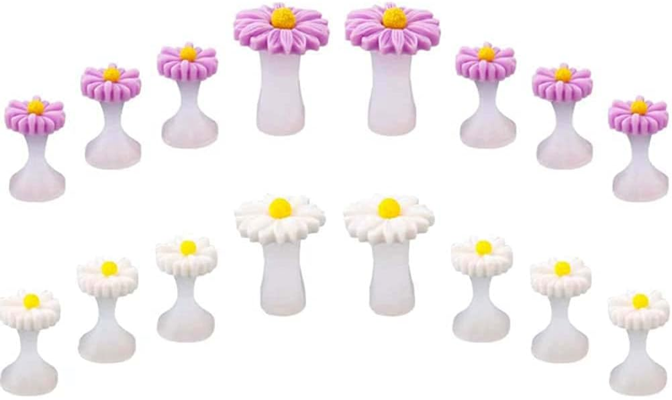 Blingkingdom 16Pcs Daisy Toe Separators Silicone for Pedicure Nail Polish Gel Foot Toe Spacers Pedicures Nail Art Tools image number 3