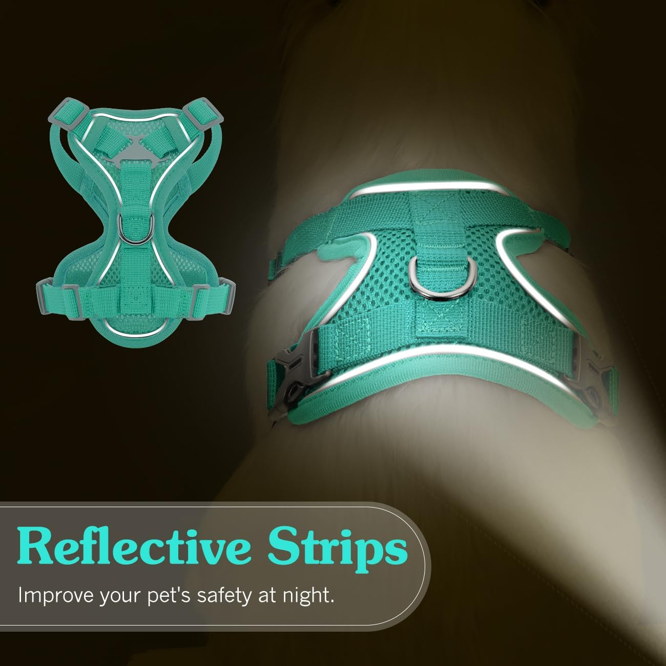 Vavopaw Cat Harness and Lead Set for Walks, Escape Proof Kitten Vest Harness with Reflective Strip, Adjustable Pet Safety Vest for Cats, Puppies, S, Blue image number 5