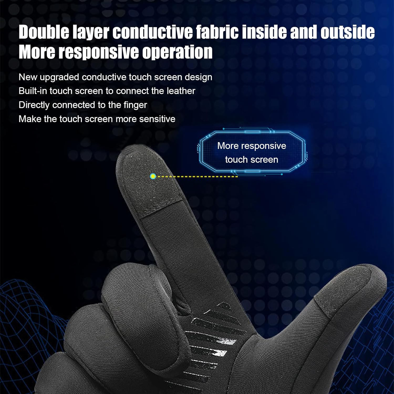 Black Thermal Touch Screen Gloves - Warm for Cycling, Running, Hiking, Driving & Sports. Ideal for Cool Days, Practical for Outdoor Activities