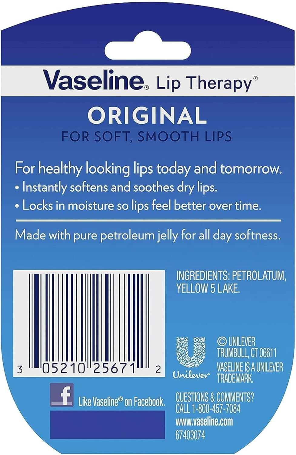 Vaseline Lip Therapy Original Lip Balm 7 G image number 4