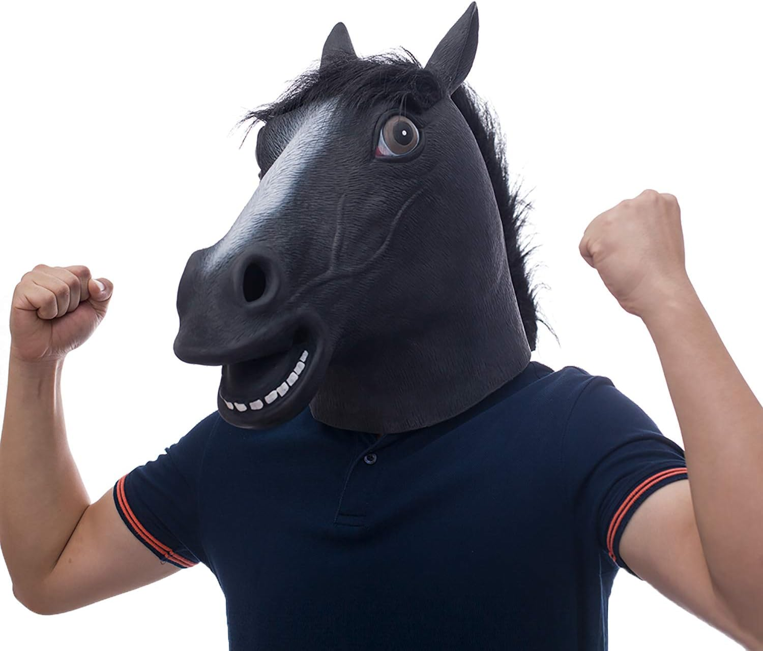 Molezu Brown Horse Mask, Creepy Horse Head Mask, Rubber Latex Animal Mask, Novelty Halloween Costumes Bojack Horseman Mask