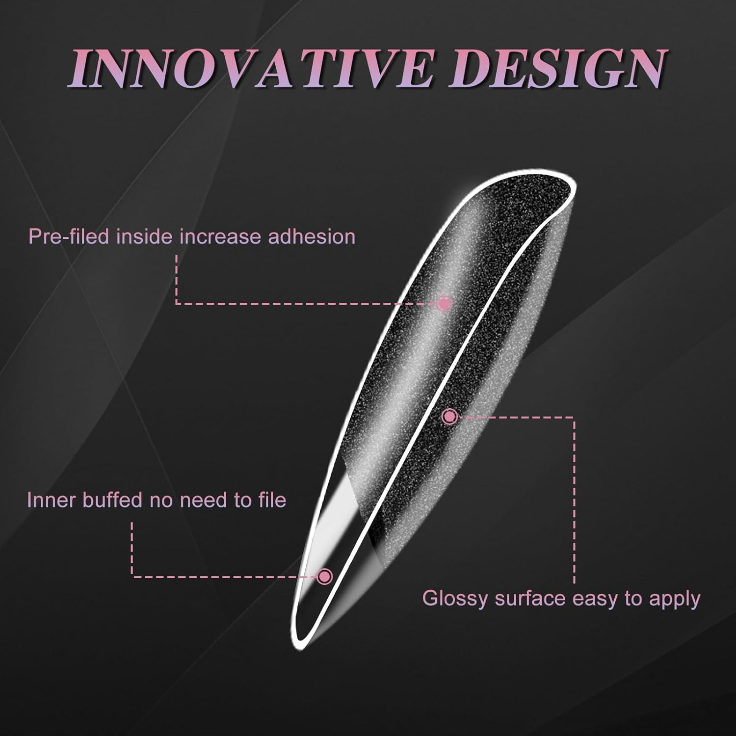 Short Almond Nail Tips - Clear Nail Tips, ZAHRVIA Soft Gel Full Cover for Soak off Nails Extensions Kit - 192PCS False Nails Acrylic12 Sizes (Short Almond) - 187 Ellipses image number 3