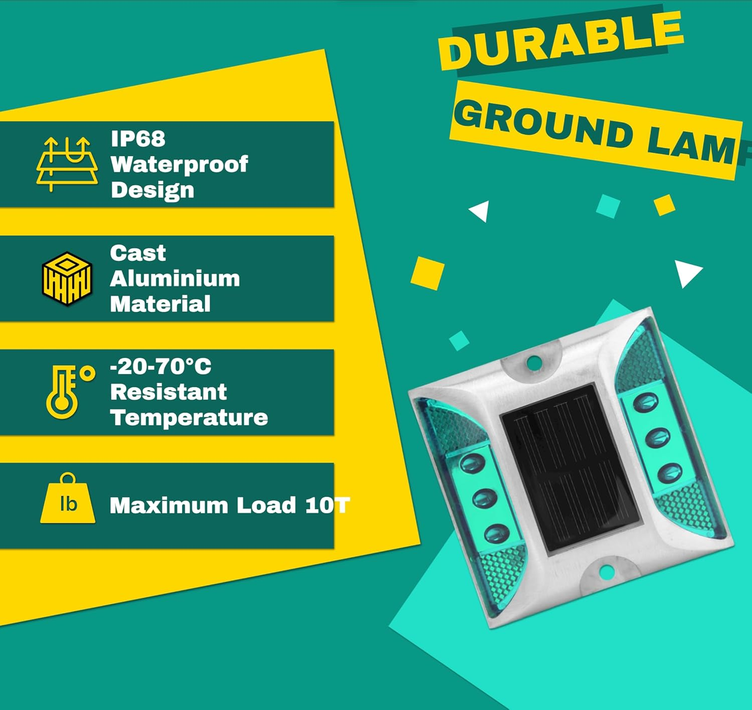 LED Solar Power Ground Marker Lights Waterproof Outdoor Driveway Road Highway Spike Lamp image number 2