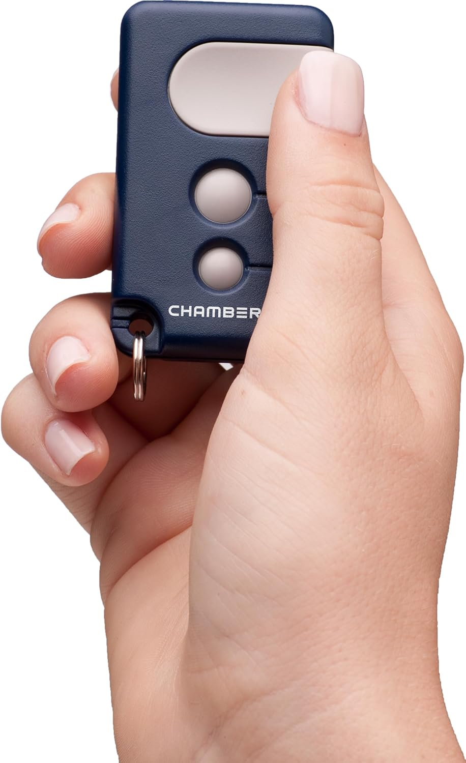 Chamberlain 84335AMLR 3 Button Mini Key-Ring Garage Remote Control - Security+ Compatible Garage Door Opener for Handylift plus & CR550, Easy Program, Battery Included - Blue image number 1