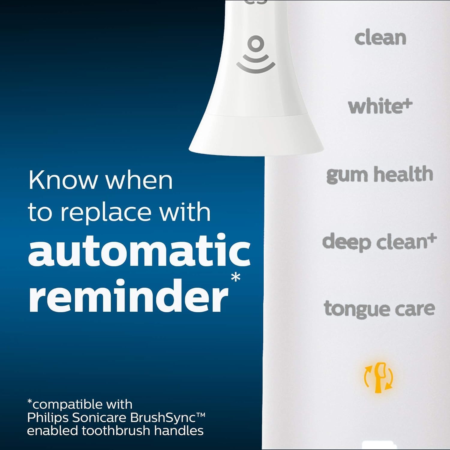 Philips Sonicare W2 Optimal White Standard Brush Heads, Click-On, Brushsync Enabled, White, 6 Pack, HX6066/67 - Black image number 3