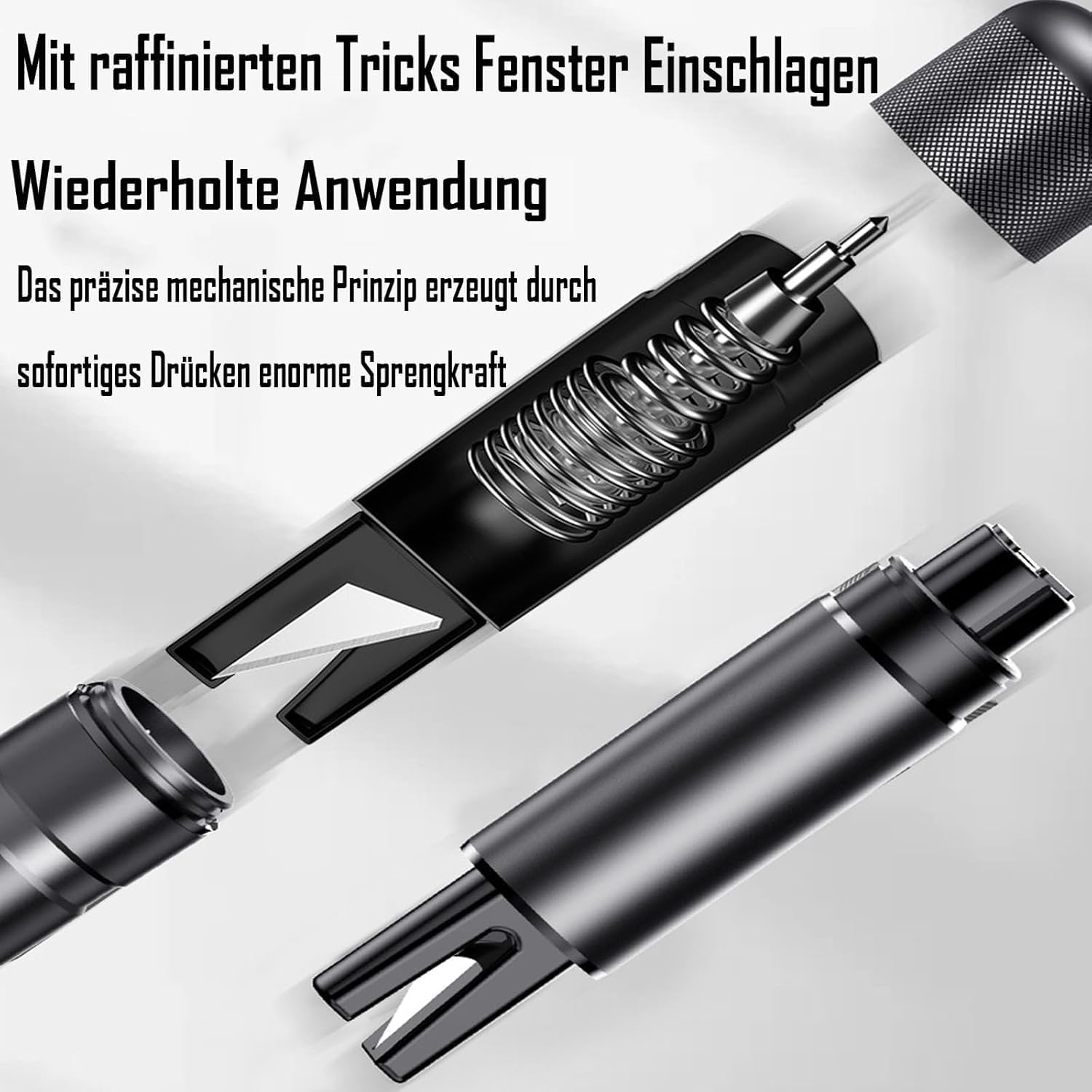 Car Safety Hammer Seatbelt Cutter, Car Window Breaker and Seatbelt Cutter Tool, Auto Rescue Escape Emergency Safehammer Punch, Safety Hammer Window Glass Breaker (Red+Black) - Blue+Black image number 4