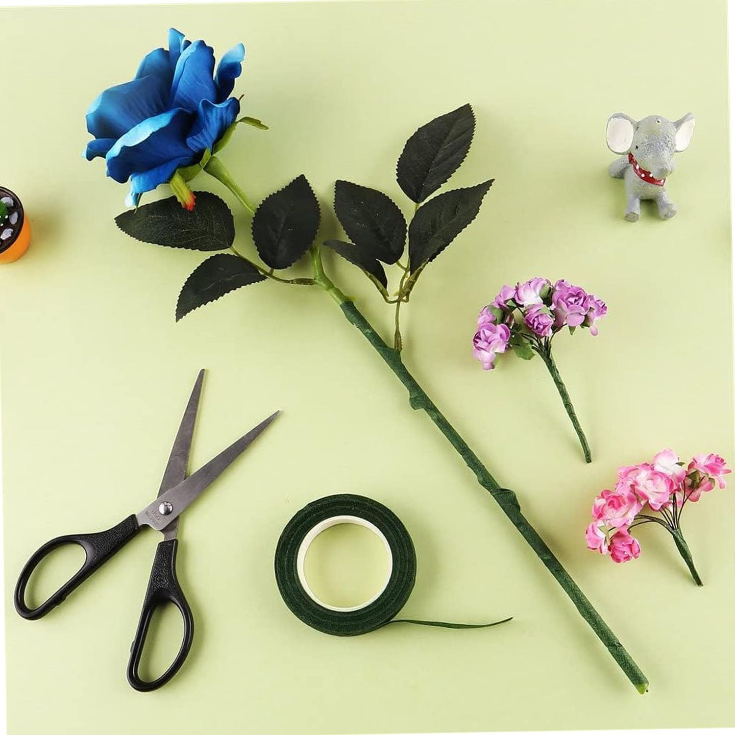 4-Rolls Bouquet Stem Wrapping Tape,4 Pieces of Floral Tape Different Shades of Green,For Stem Wrap DIY Floral Crafts, Wedding Bouquet(30 Yards) image number 2