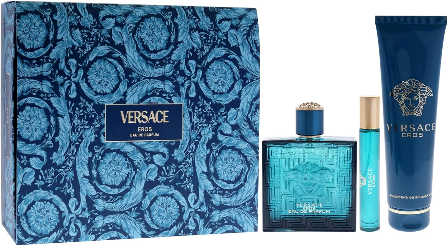 Versace Eros by Versace for Men - 3 Pc Gift Set 3.4Oz EDP Spray, 0.3Oz EDP Spray, 5Oz Shower Gel image number 4