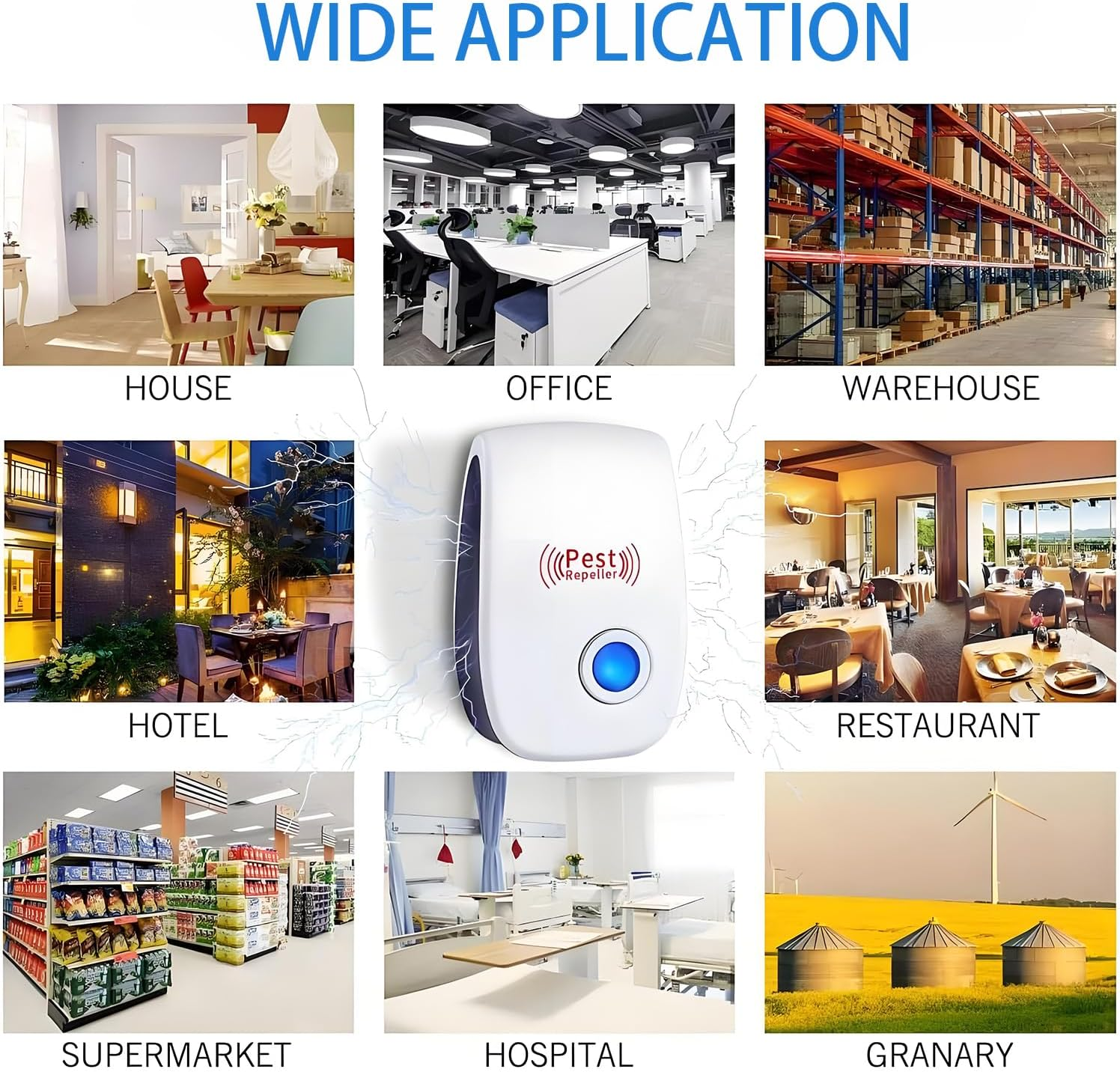 6 Packs Ultrasonic Pest Control Repeller, Electronic Pest Repellent Plug in Indoor Control Insect against Mosquito Cockroach Mice Spiders Flies for House Kitchen Garage Warehouse image number 4