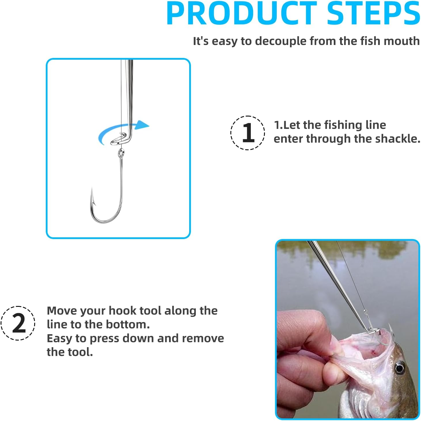 Lianup Fish Hook Remover Tool,Fishing Hook Quick Removal Device,Fishing Gear Security Extractor Equipment Kits for Adult,Hook Extractor Accessories Tools with Storage Tube,4Pcs Mulit image number 2