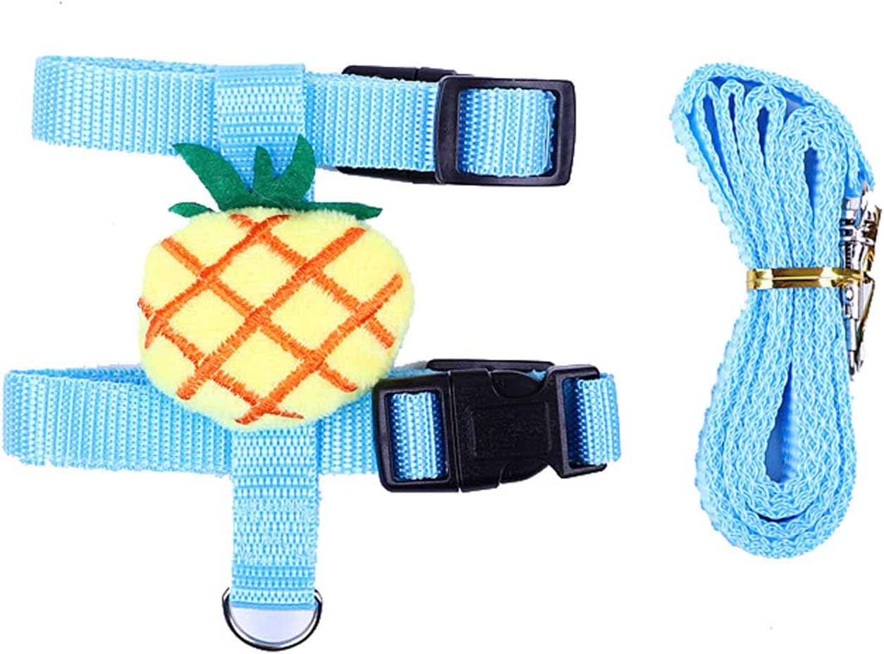 TRADERPLUS 2 Pack Rabbit Harness and Leash Adjustable Bunny Harness Leash Set Small Pet Cute Vest Harness Leash for Safety Walking Running for Bunny Cat Puppy Kitten Ferret (Blue+Green) image number 3