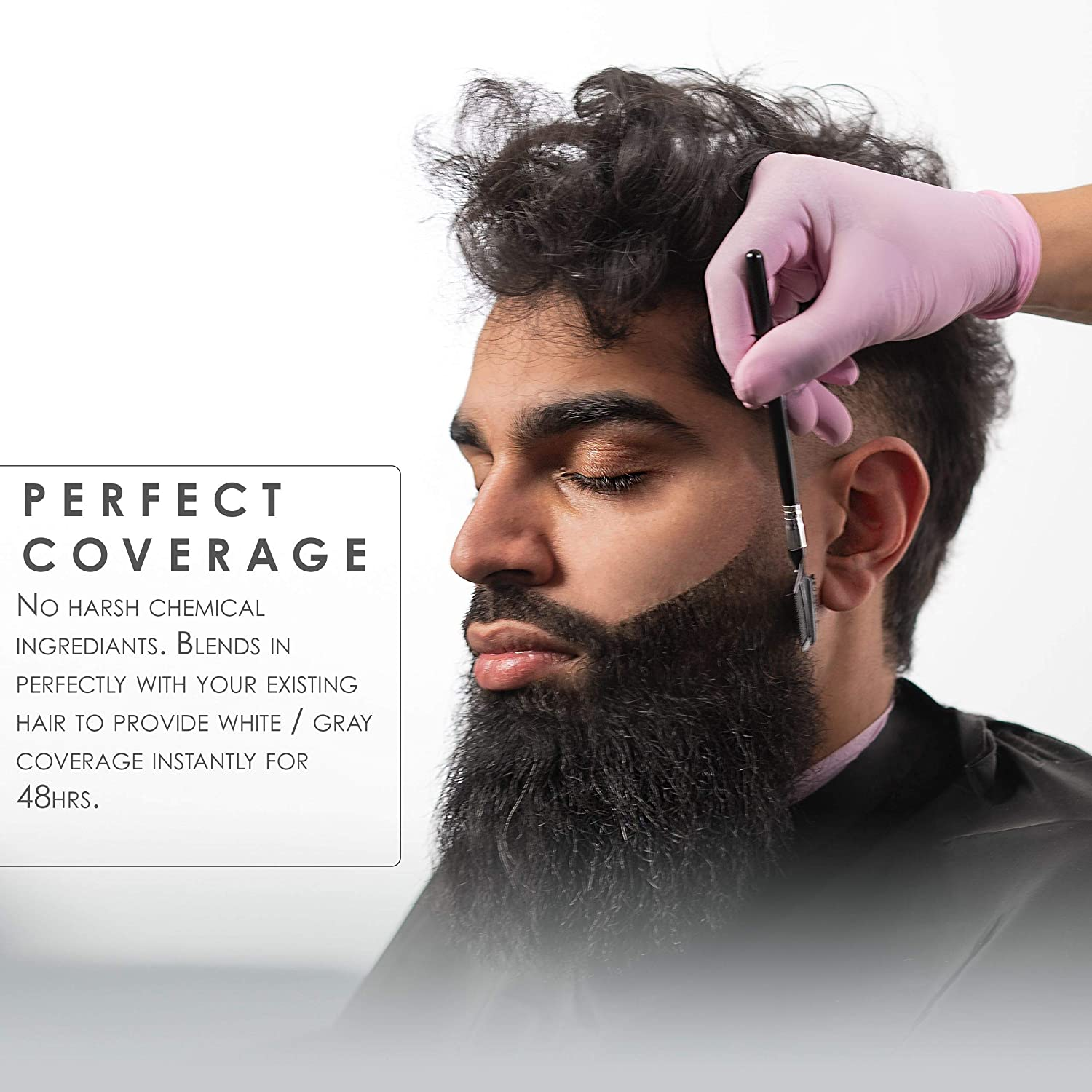 L3VEL3 Temporary Beard Color - Black for Men 4.2 Oz Hair Color