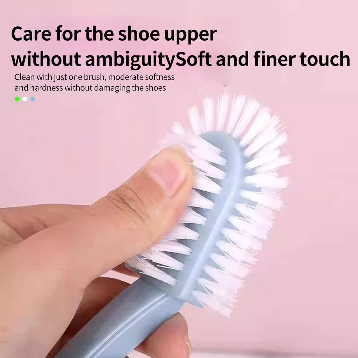 NILLOS Professional Shoe Brush, 3 PCS Portable Cleaning Brush Shoe Washing Brush for Cleaning Clothes and Sneakers (Pink, Blue, Green) image number 6
