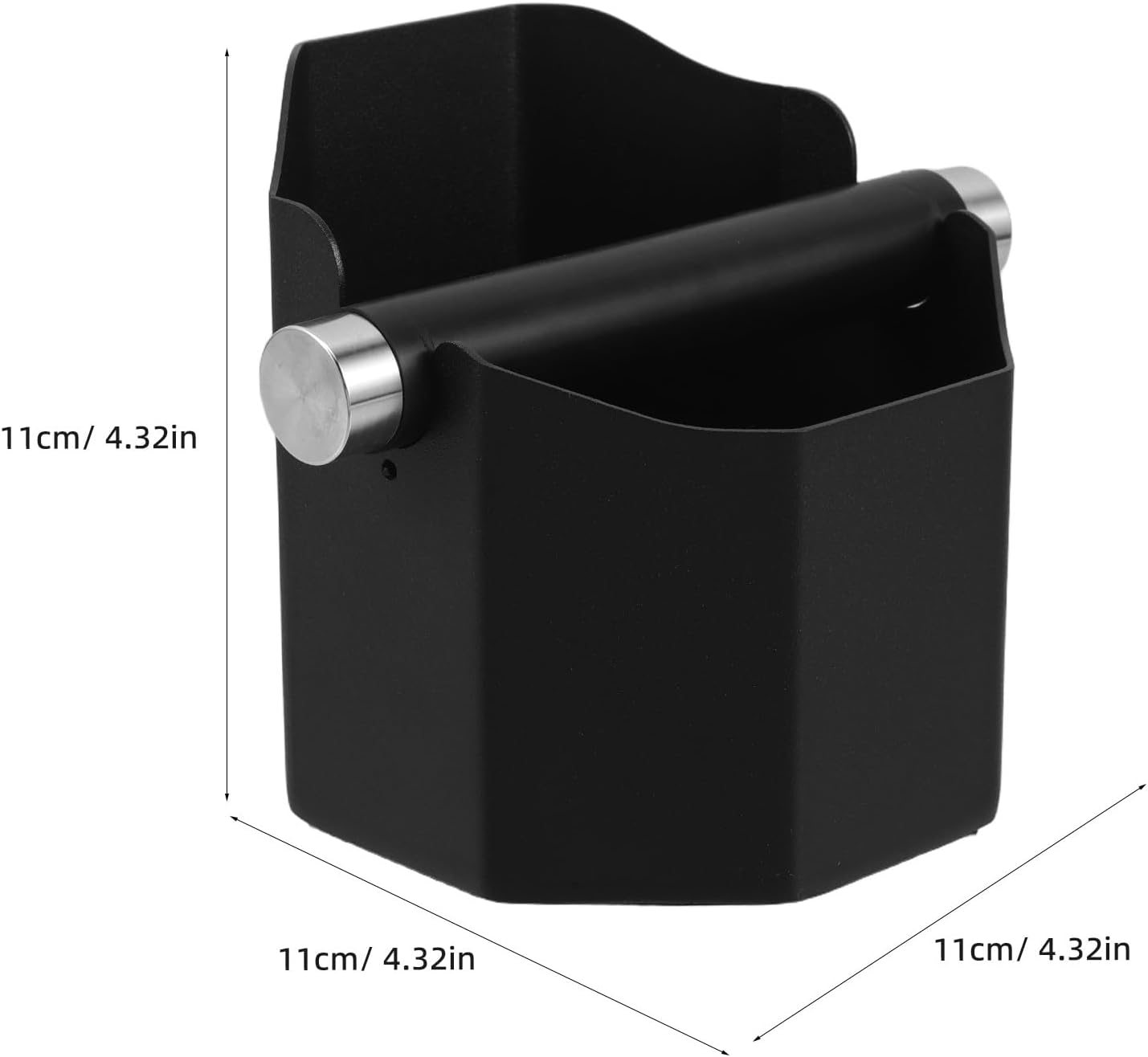 Hohopeti Espresso Coffee Grounds Knock Box Stainless Steel Knock Container Octagonal Coffee Slag Bucket Anti-Slip for Home image number 1