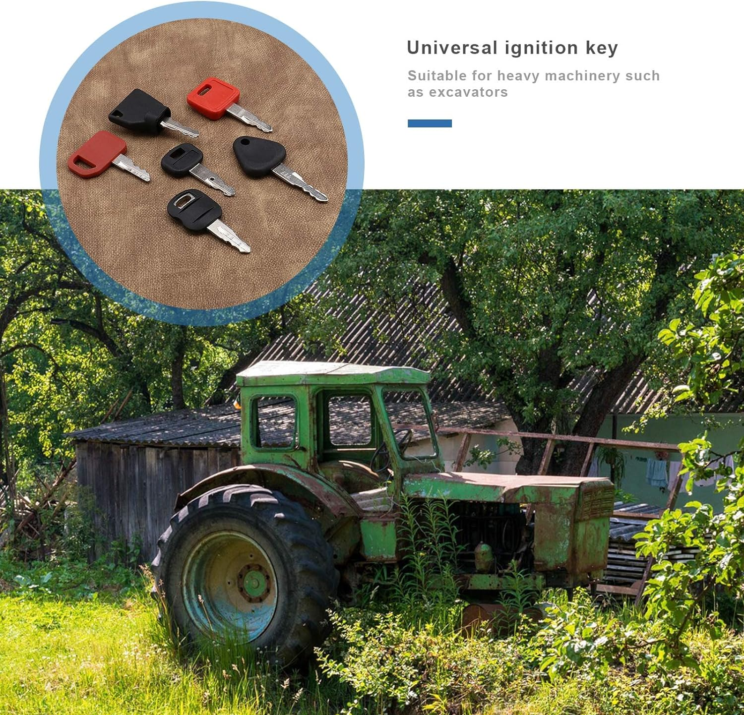 SING F LTD 10Pcs Ignition Starter Key Set for Agricultural/Excavator Machinery Compatible with Volvo, CAT, Hitachi, Etc. image number 3