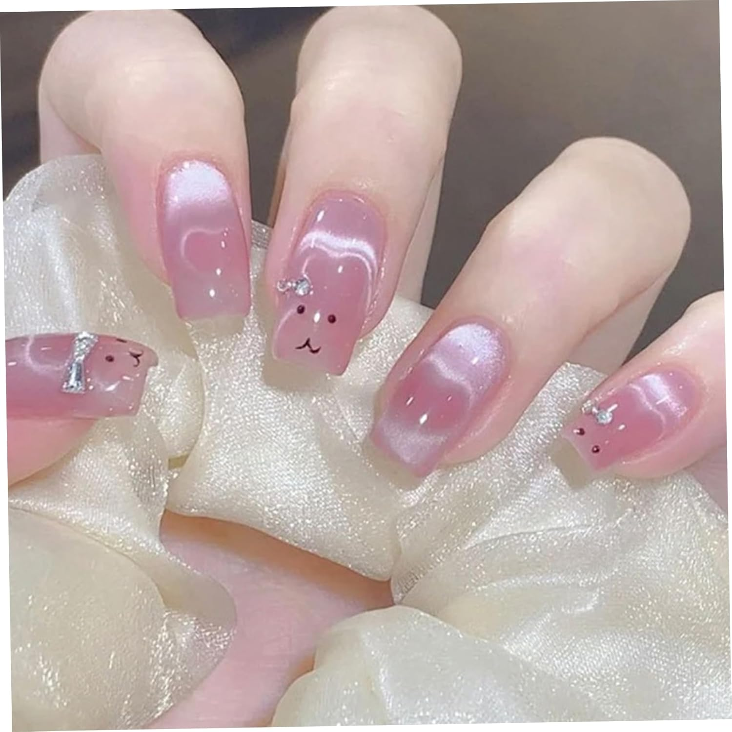 20Pcs Cateye Magnet for Nails, Heart & Rabbit & Bear Shape Metal Cat Eye Gel Nail Polish Magnet for DIY Manicure Kit, Home, Cat Eye Gel Nail Polish, Heart For