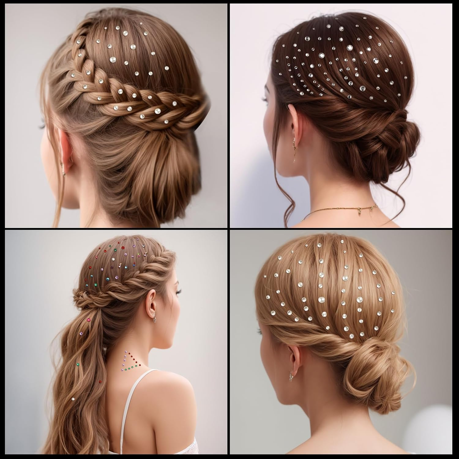 Face Gems Self Adhesive Face Gems and Pearls for Makeup, Halloween Decor，Rhinestone Stickers, Eye, Makeup, Rhinestone Festival Jewels, Hair Gems for Woman Kid'S image number 3