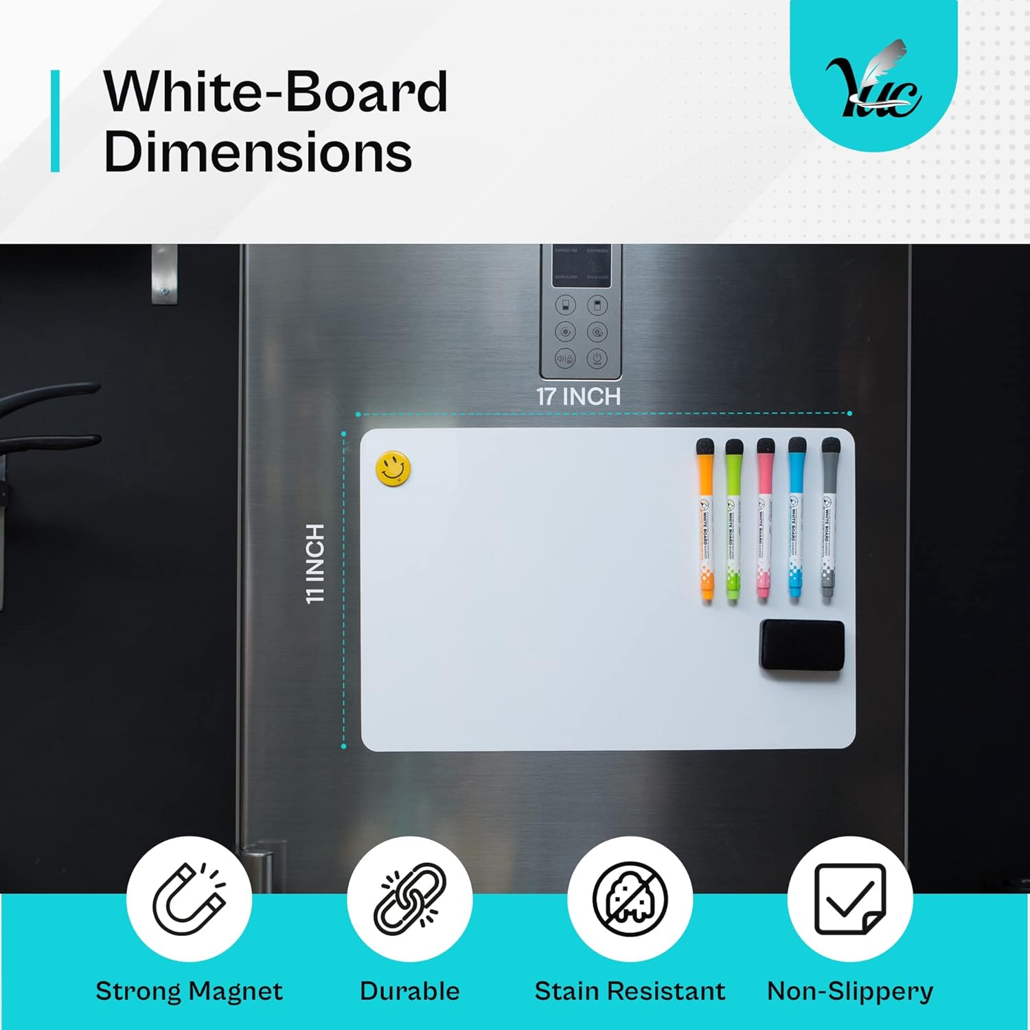 17X11 Inch - Magnetic Whiteboard for the Fridge - Magnetic Dry Erase Board - Fridge Whiteboard - Refrigerator Whiteboard - White Board for Fridge - Dry Erase Board Magnetic - Magnetic White Board image number 4