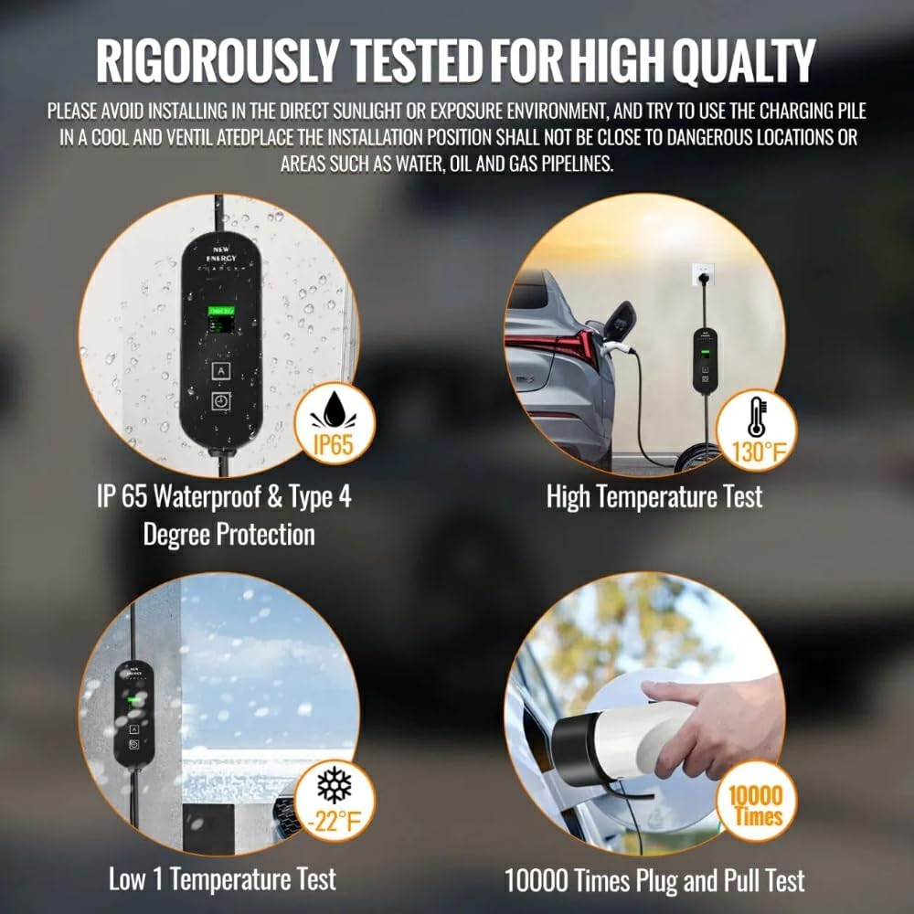 EV Charger Type 2 3.5 Kw 5M15A Adapter Portable EV Chargers Polymer Materials Cable with UA16 a Plug, Adjustable Current Compatible with BYD and Other PHEV/BEV/EV image number 5