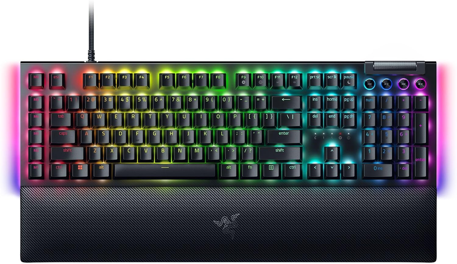 Razer Blackwidow V4 - Mechanical Gaming Keyboard with Razer Chroma&trade; RGB - Razer Yellow Mechanical Switches - Black image number 3