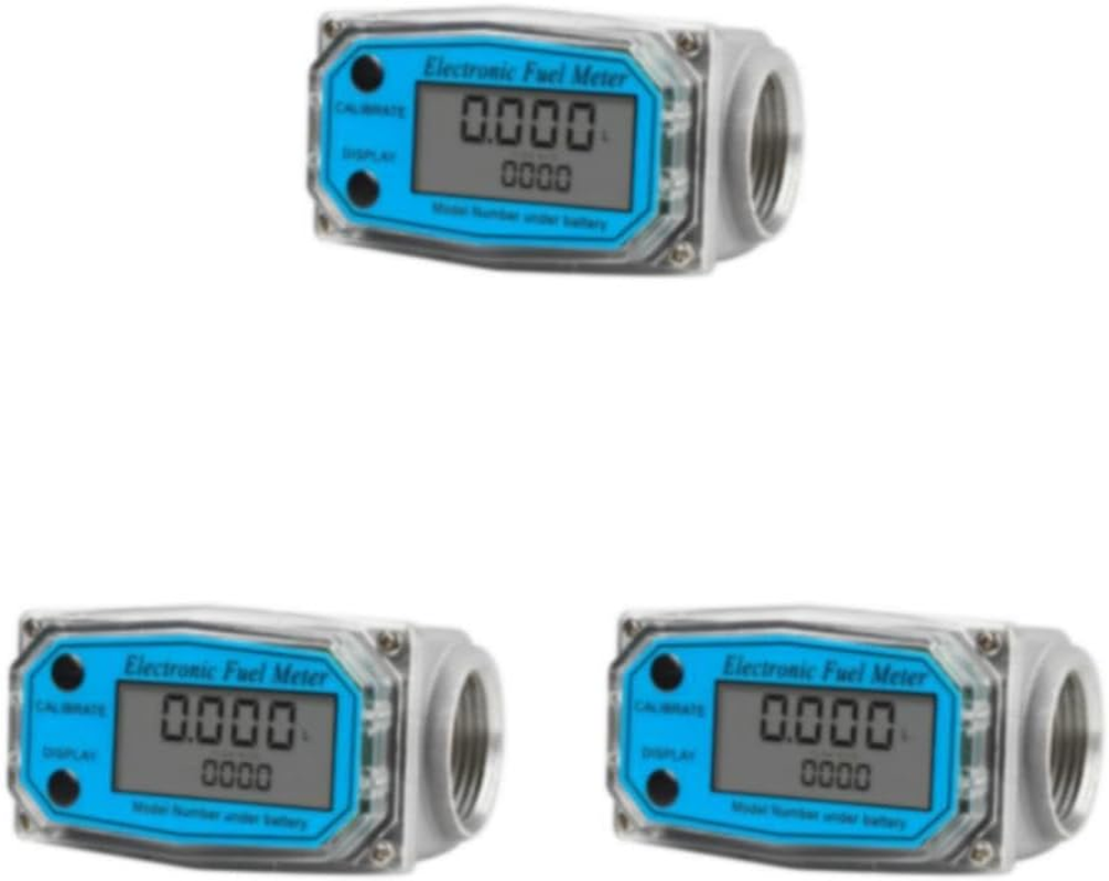 Electronic Turbines Flows Meter High Accuracy Measuring Flowmeter Gauge LCD PCB Flows Indicator Sensor Counter, 1.5Inch