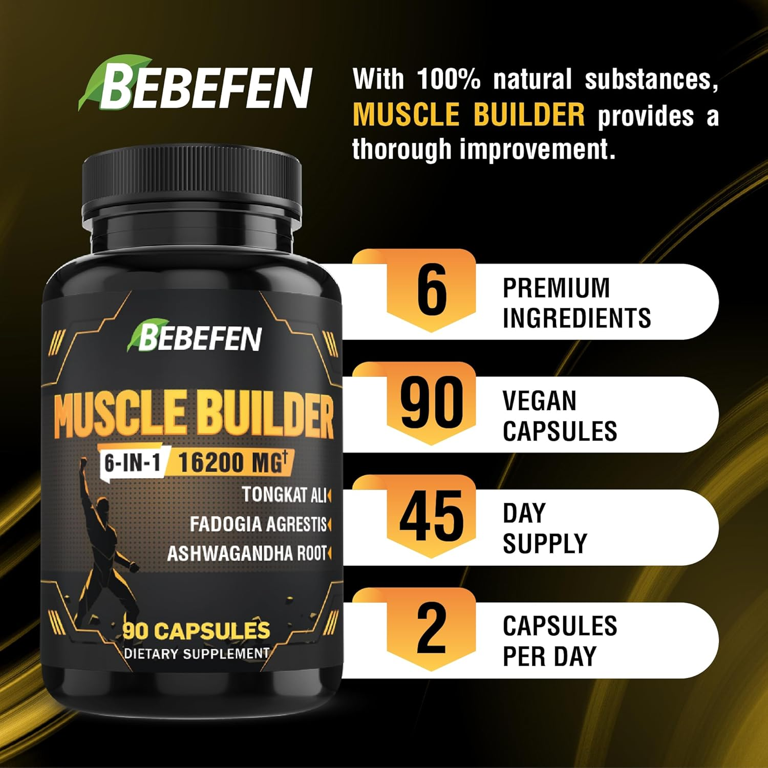 6In1 Muscle Builder - 90 Capsules - 45 Day Supply image number 1