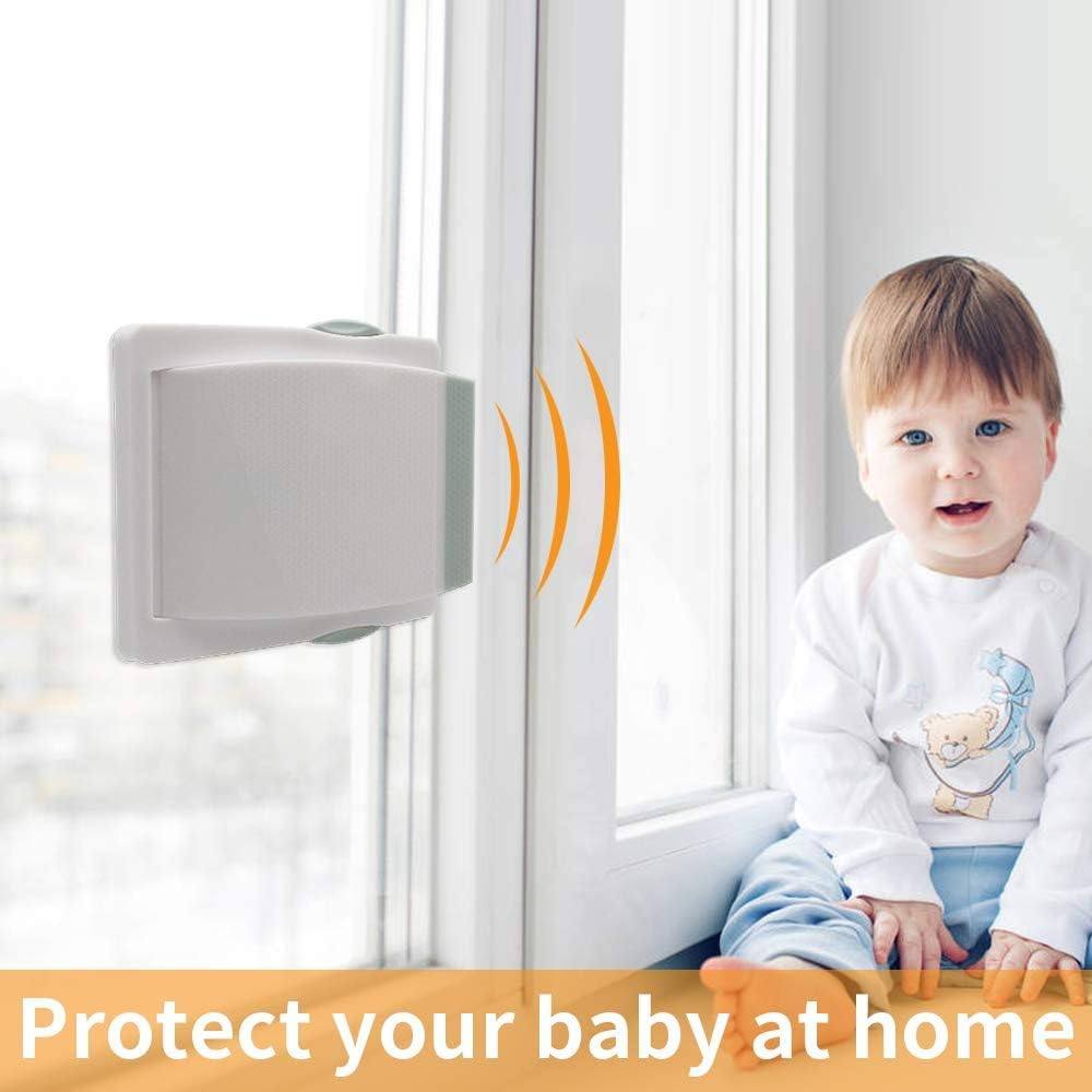 Child Proof Window Sliding Door Lock (Suit for Working Space over 1.06Cm and under 3Cm) Strong Adhesive Sliding Door Security Lock for Your Baby Safe and Protect Kid (2 Packs, Grey) image number 5