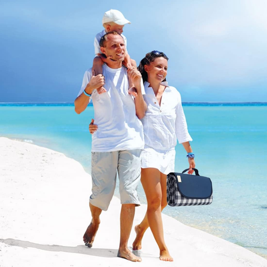 K Y KANGYUN Beach Blanket Outdoor Picnic Blanket Mat 80"X60" Extra Large Waterproof Sand Proof Camping Blanket Lightweight Folding Portable Travel Blanket for Family Park Beach image number 1