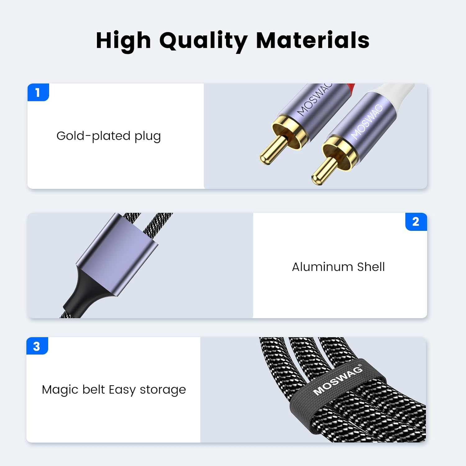 MOSWAG USB C to RCA Cable, Type C to 2RCA Male Y Splitter Compatible with LG Home Theater Amplifier DVD TV Speaker Hi-Fi Amplifer image number 5