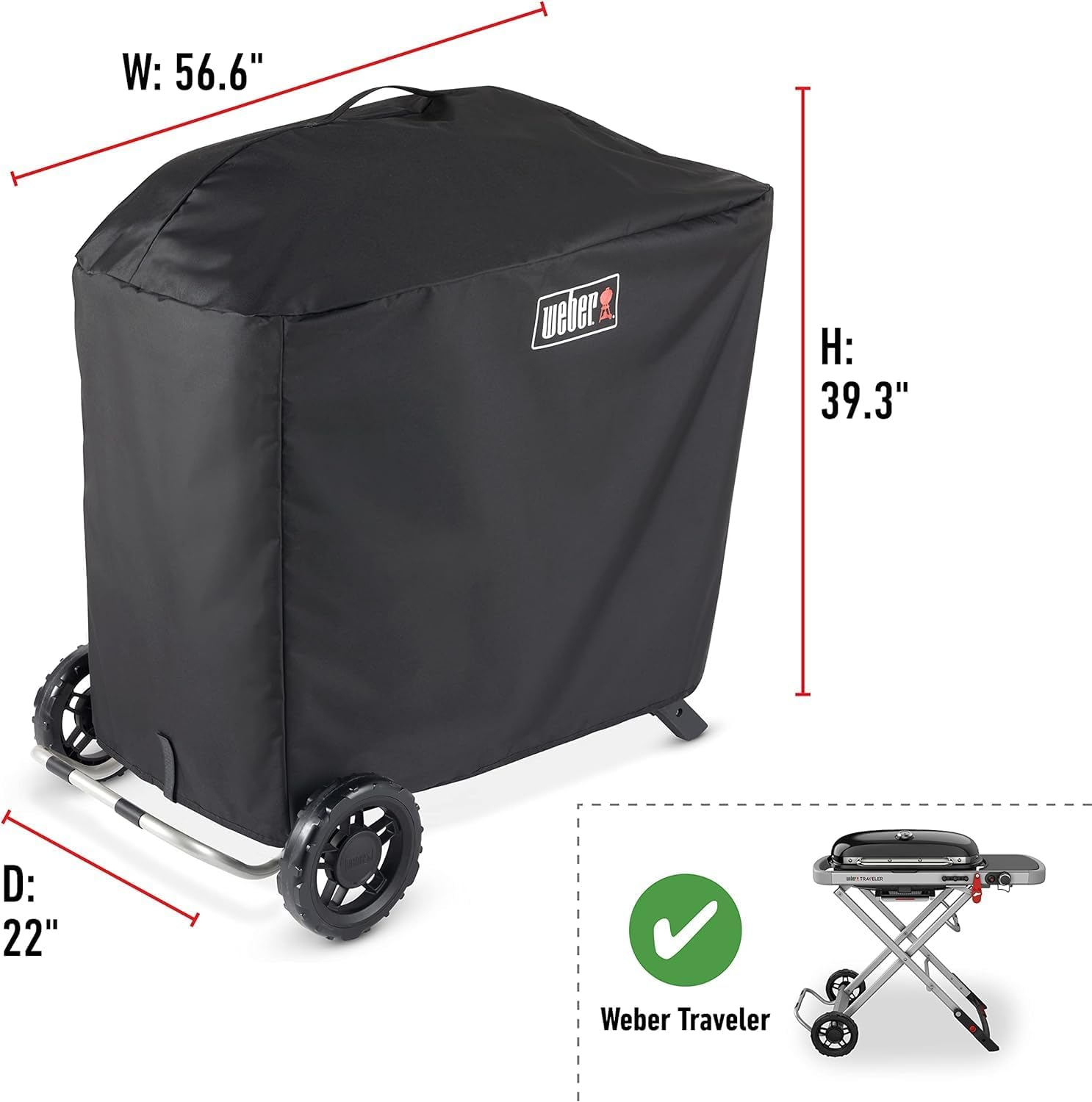 Weber 7770 Traveler Cover, Black image number 2