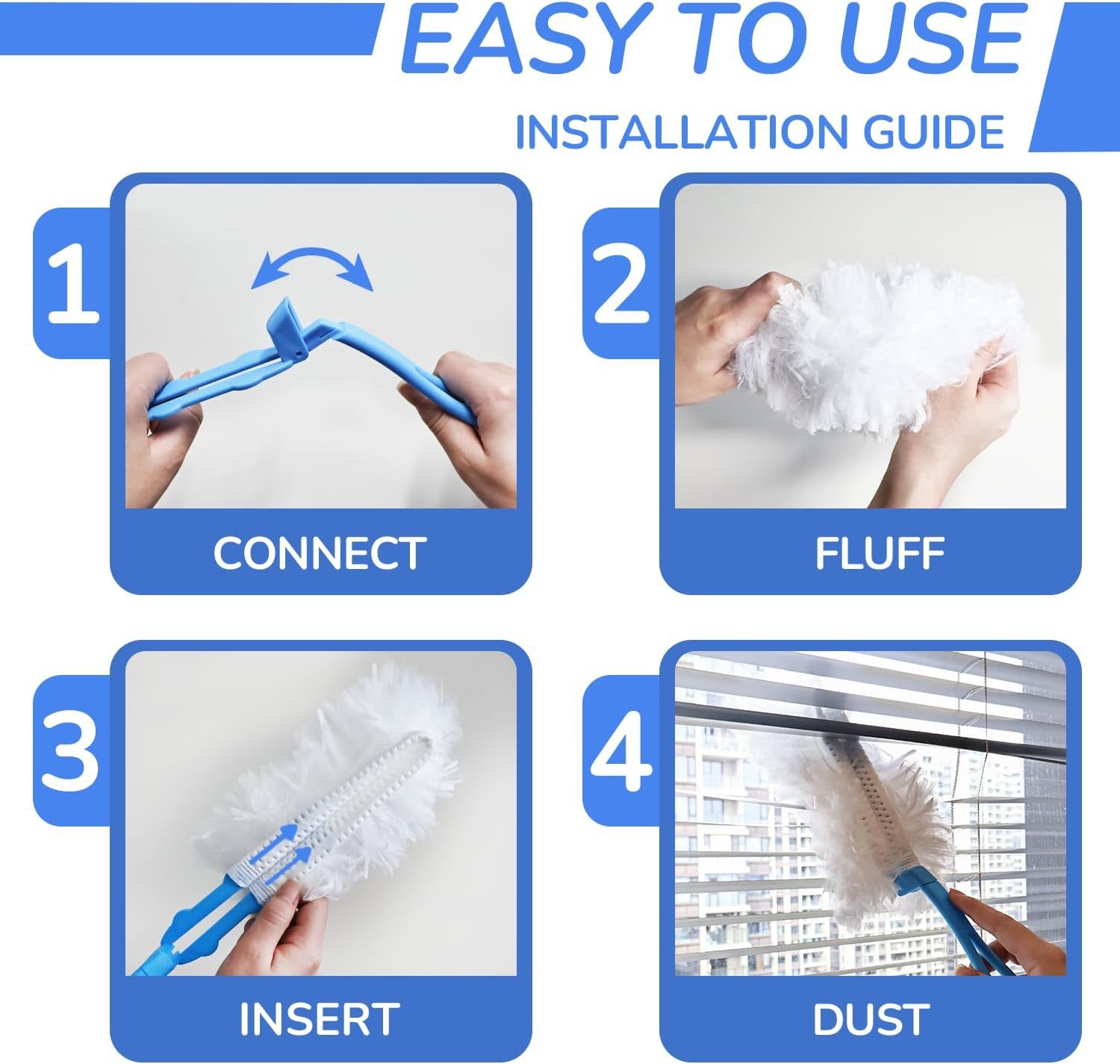 JEBBLAS Disposable Duster Refills White Replacement Head 20 Count(Suitable for Swiffer) - 1 Option From image number 1