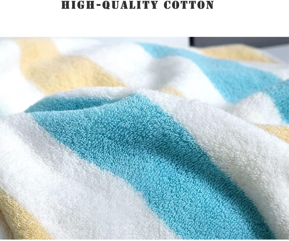 DUUKOA Bath Towel Large Thick Cotton Bath Sheets Household Beach Swimming Pool Towels Absorbent 35X71 Inch（90X180 Cm） (Light Blue) - Grey image number 3