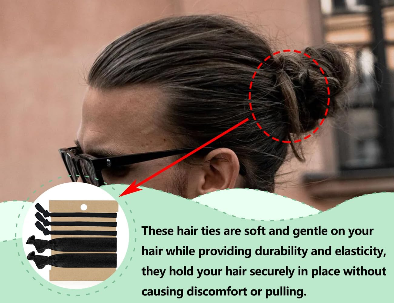 AOYEGIC Pack of 22 Men'S Hair Boys, Knotted Hair Bands, Elastic Hair Band, Flat Braid Elastic, Ponytail Holder, for All Hair and Braid Types (Black, 6 Mm and 12 Mm)