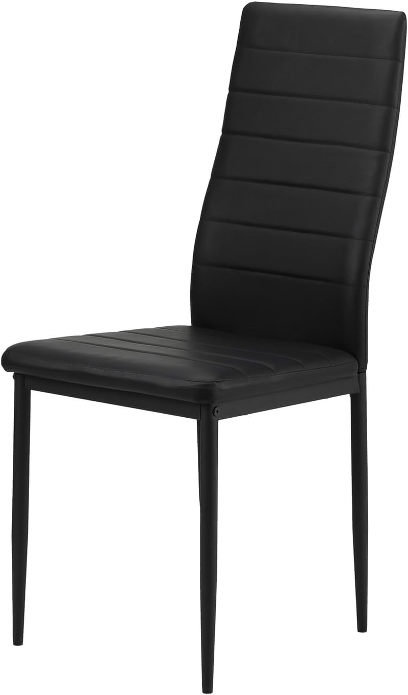 Oikiture Dining Table with Dining Chairs for Set 4PCS 120Cm Rectangle Marble Table Top White&Black for Home Kitchen or Dining Room image number 3