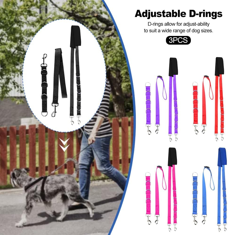Ganquer 3Pcs Pet Dog Grooming Harness Strap Noose Restraint Belly Pad Leash Neck and Haunch Holder Grooming Adjustable Table Rope with D-Rings Bathing Band(Black) - Purple image number 6