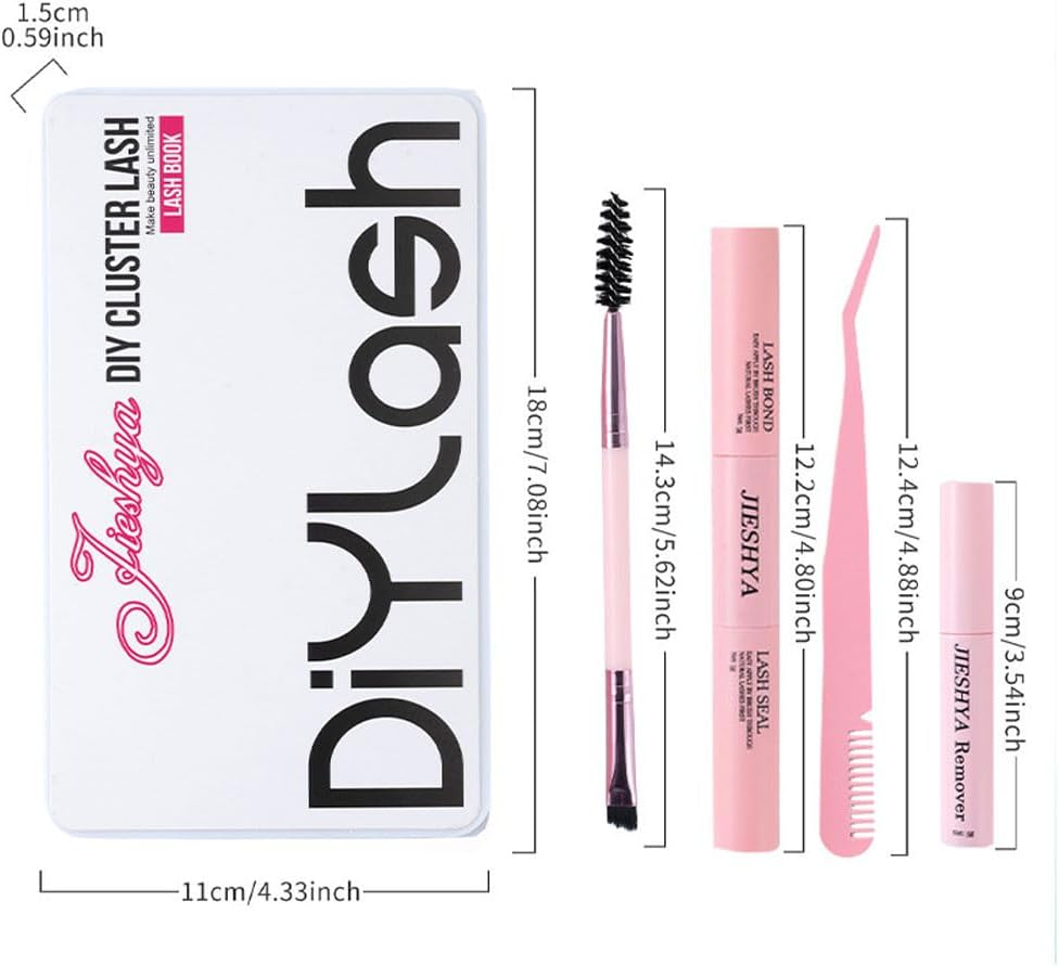 YHIXYUNAZ Natural Lash Clusters Kit Reusable DIY Eyelash Extensions, 30D/40D/60D/80D Fluffy Volume Clusters for Beginners, Cruelty-Free & Hypoallergenic image number 3