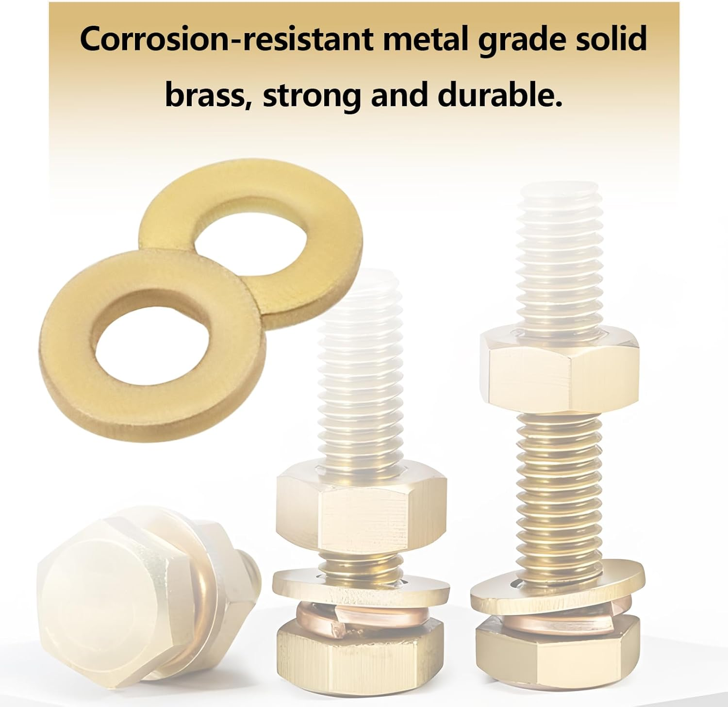 Emagtech 50PCS M1.0 Miniature Brass Washers, Flat Copper Sealing Washers Copper Brass Flat Gaskets Fixing Rings Hardware Fittings image number 1