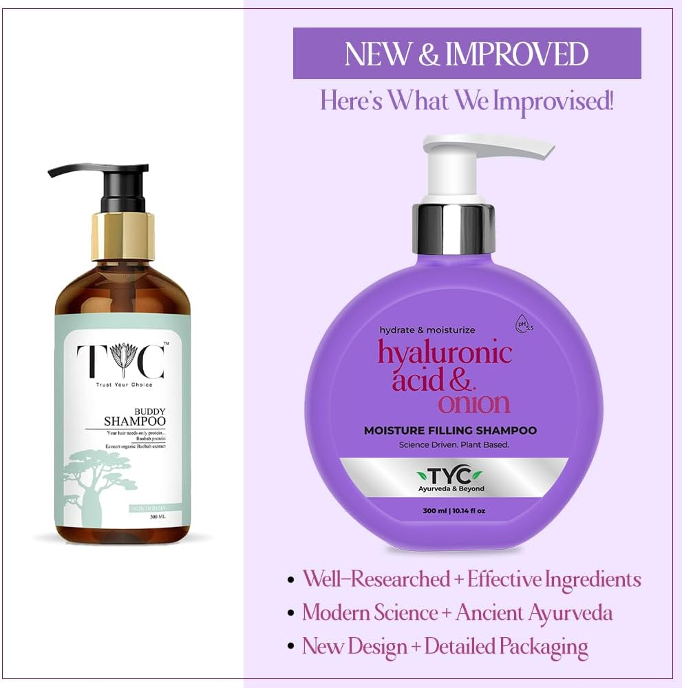 TYC Baobab Buddy Shampoo | Sulphate Free, Made with Organic Baobab Protein and Red Onion Extract, Hair Fall Control Shampoo for Men and Women - 300 ML image number 5