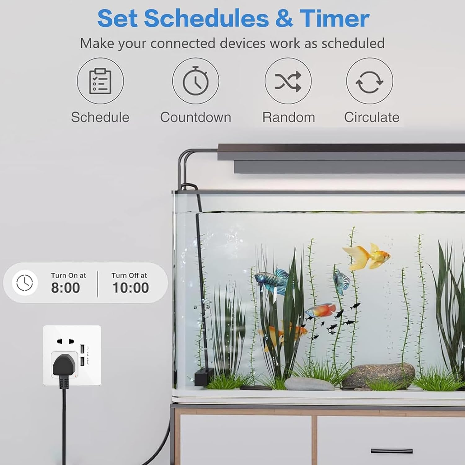 Useelink Smart Plug, Wi-Fi Enabled, Voice Control, Alexa, Google Home Compatible, Timer Function, App Remote Control, Family Sharing,No Hub Required-2Packs image number 6